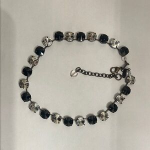 Sabika Black and Silver Crystal Necklace